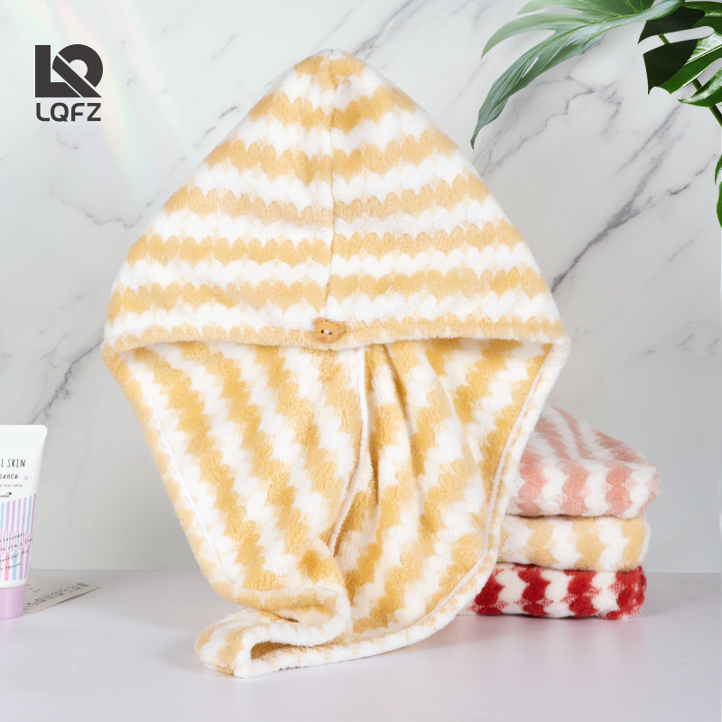 Coral velvet dry hair hat for women, thickened absorbent dry hair towel, dry hair hat, quick-drying shower cap, turban, dry hair hat wholesale
