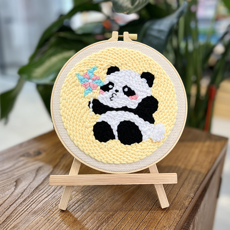 Lindo de dibujos animados poke bordado animal colgando pintura lu bordado hecho a mano material de bricolaje paquete sala de estar habitación de los niños colgando pintura frotando música