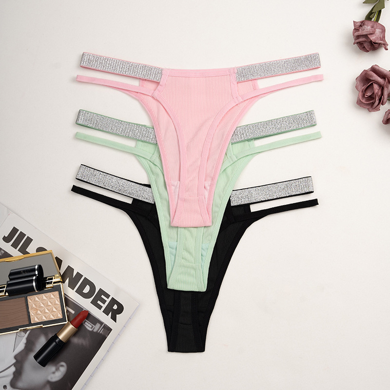 Thong Panties Style Color Block Sexy Nylon All Seasons Low Waist Thong Panties Panties