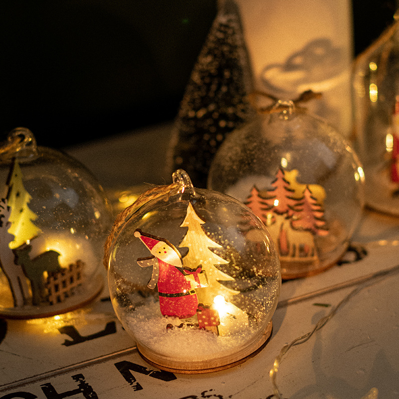 Nuevos productos transfronterizos de vidrio luminoso lámpara de noche cuerda de cáñamo para los ancianos regalos de escritorio decoración de colgante de micro paisaje