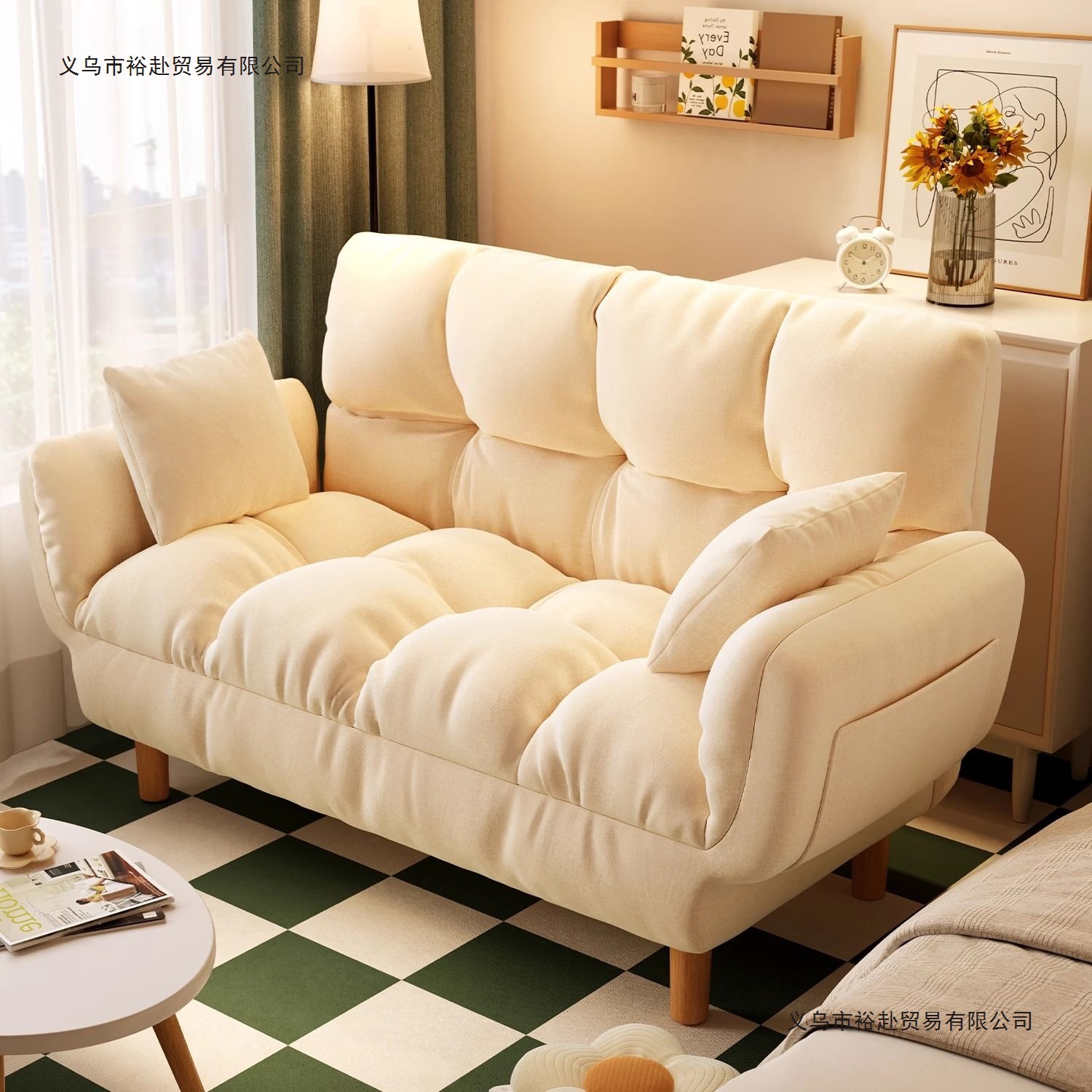 Sofa for Small Apartments, Reclining and Sleeping, Small Sofa for Rental Houses, Simple Floor-Standing Sofa, Foldable Sofa Bed, Tatami