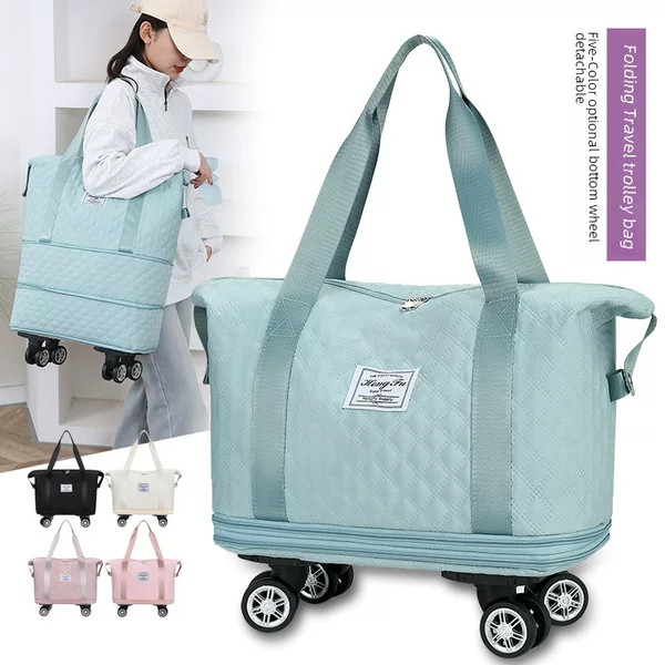 Large-Capacity Travel Bag, Expandable for Short-Distance Business Trips, Detachable Wheeled Sports Bag, Luggage Storage Bag
