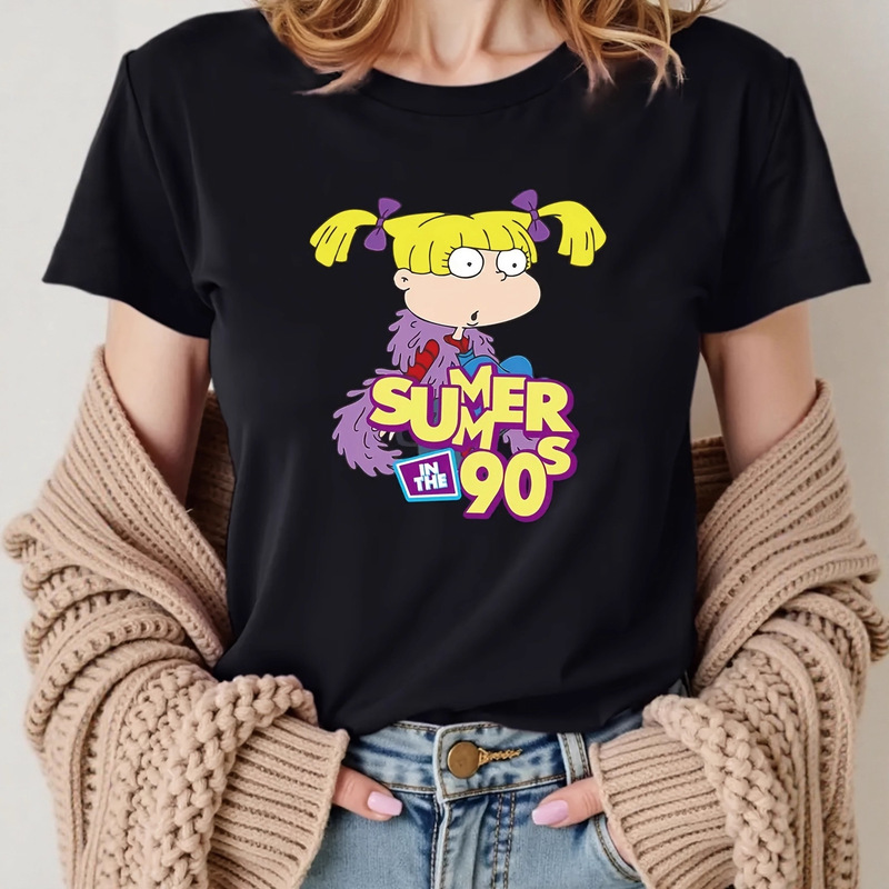 Hot Selling Export European and American Personalized Fashion Summer Tops for Women Angelica Summer 90S T-Shirts