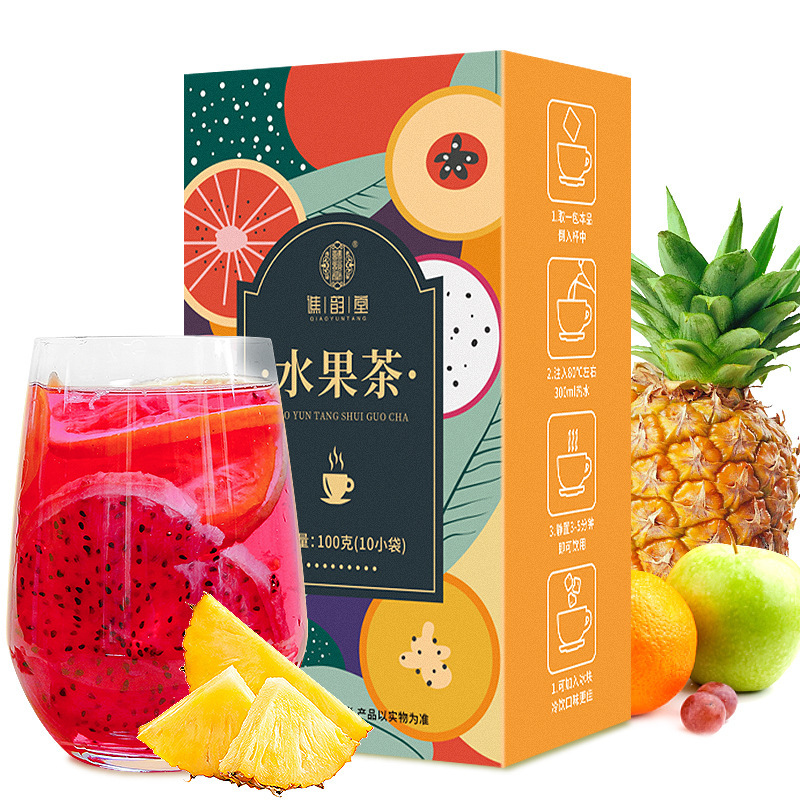 Yuntang fruit slice tea 100 g/box 10 flavors combination flower fruit pitaya pineapple Lemon pear