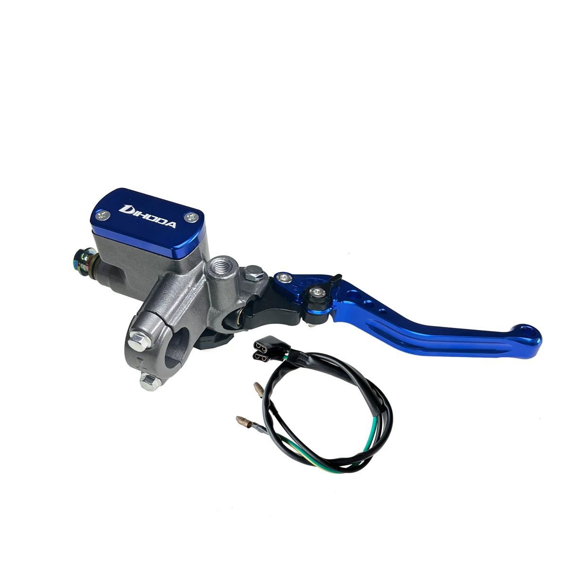 Universal modified hydraulic brake master cylinder for motorcycles and electric bikes with six-speed adjustable handle and power-off switch