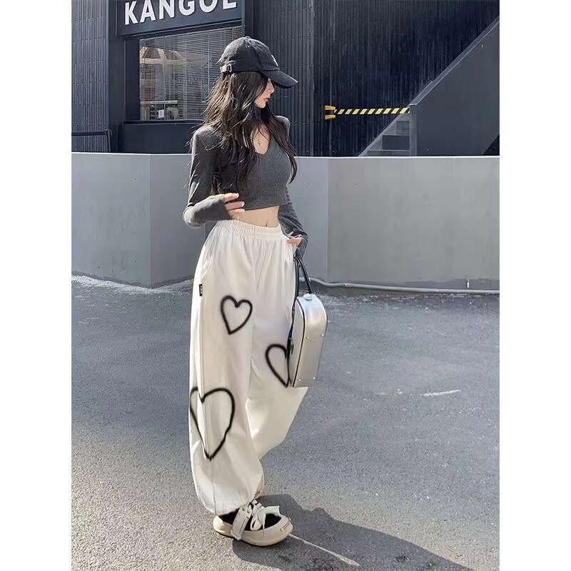 White Jogger Sweatpants for Women, Spring and Autumn 2024 New Loose Bf Lazy Style Casual Pants for Petite Figures, Trendy on Instagram White Jogger Sweatpants for Women, Spring and Autumn 2024 New Loose Bf Lazy Style Casual Pants for Petite Figures, Trendy on Instagram