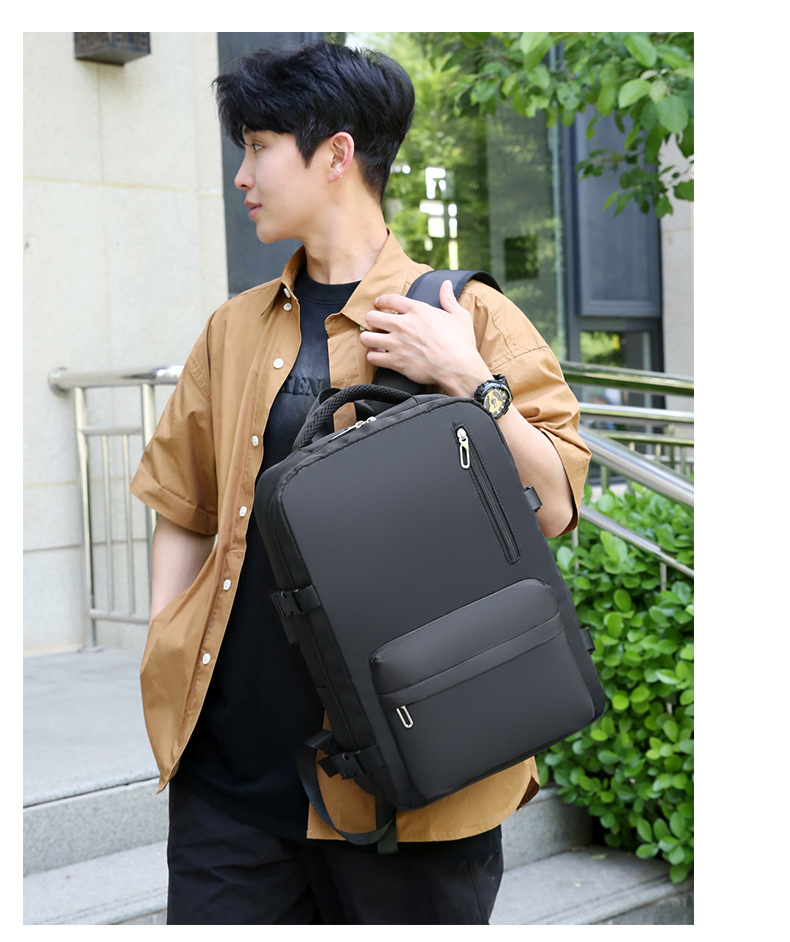 New Business Travel Large Capacity USB Interface Backpack Computer Bag_voghion.com