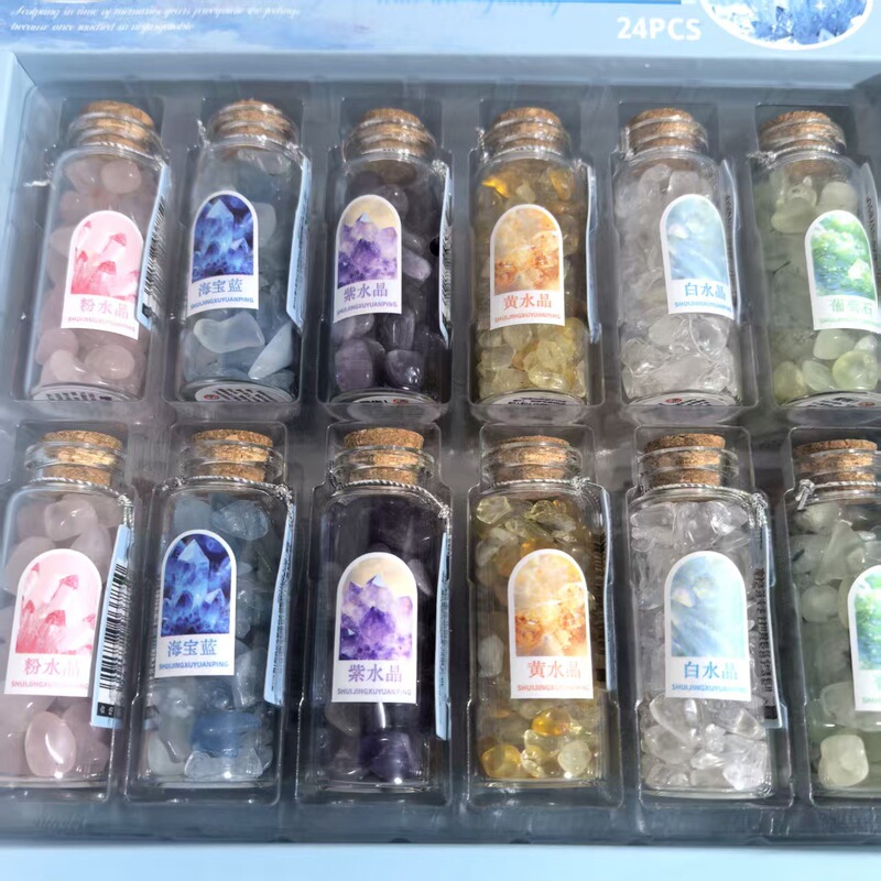 Lucky Crystal Wishing Bottle Cultural Creative Product Natural Crystal Stone Wish Bottle Exquisite Ornament for Students Small Gift Wholesale Lucky Crystal Wishing Bottle Cultural Creative Product Natural Crystal Stone Wish Bottle Exquisite Ornament for Students Small Gift Wholesale
