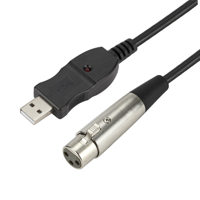 USB to XLR microphone cable USB to XLR usb microphone recording cable USB microphone cable 3 m