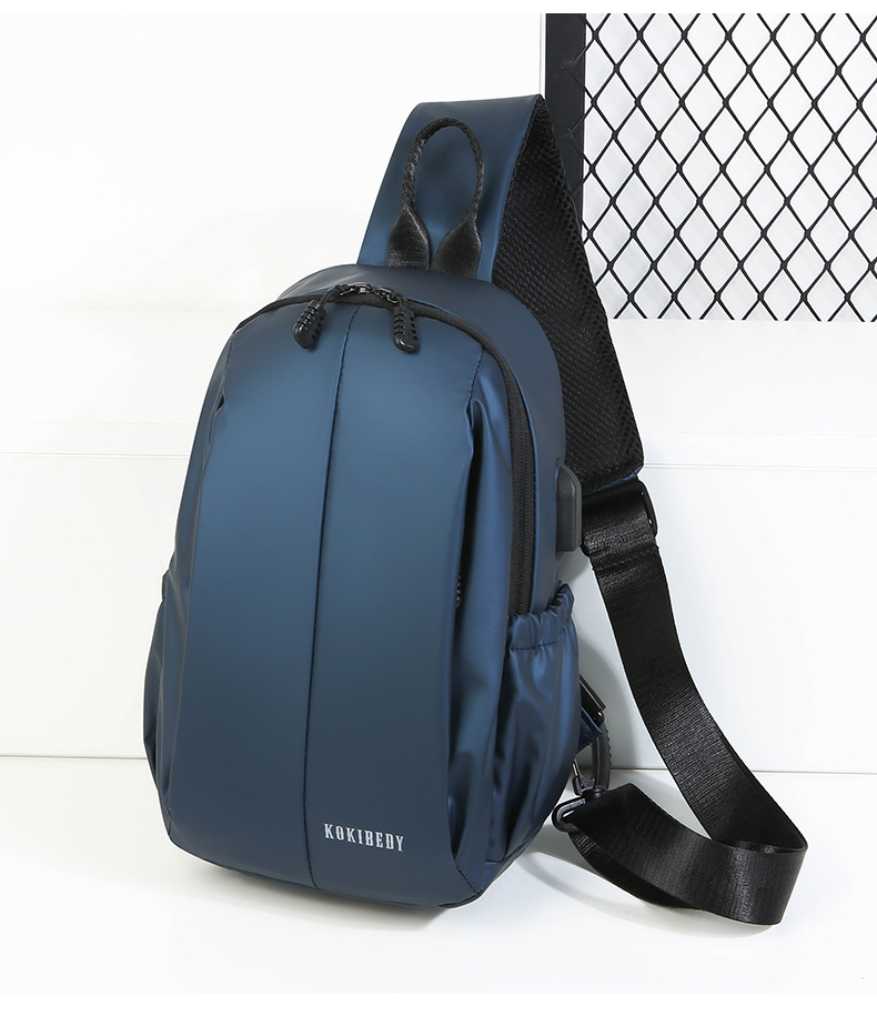 Men's crossbody bag, large-capacity chest bag, single-shoulder backpack, multi-functional men's bag, water-resistant chest bag, small bag, cross-border undefined