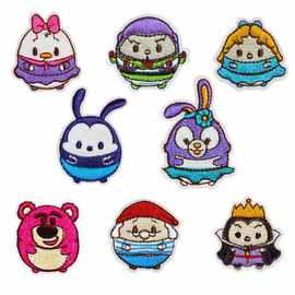 最新潮流Q版米奇米妮等卡通创意电脑刺绣布贴可爱DIY服饰辅料批发