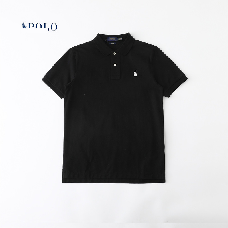 Cross-Border High-Quality Ralph Rl Pony Embroidered Polo Shirt Short-Sleeved Men's Cotton Lapel Ralph Lauren Polo Shirt for Men