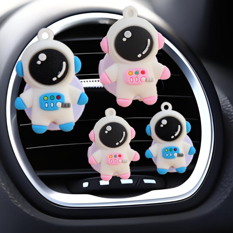 Clip de salida de aire de automóvil astronauta muñeca perfumes de automóviles dibujos animados adornos de decoración de automóviles plástico interior
