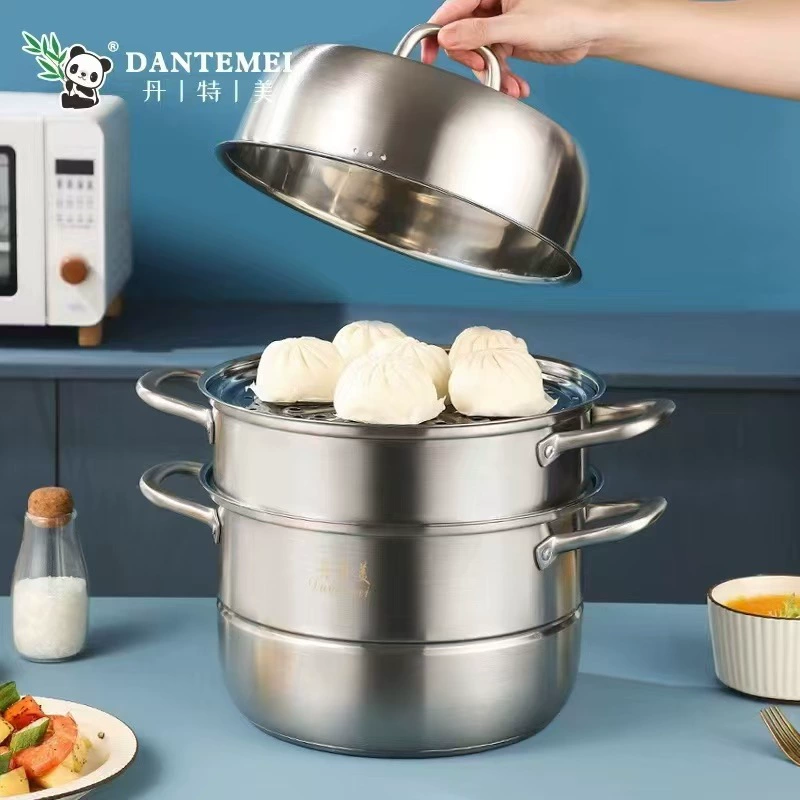 Пятьслойная стальная 304 с двойным дном, трехслойный многофункциональный пароварка для хозяйственного использования, кастрюля для готовки, подарочная банка на мероприятие, оптом