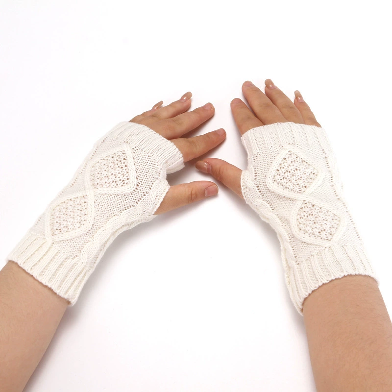 Knitted gloves, winter woolen demi-season keep warm set for beloved, (Cross-border trading), fingerless