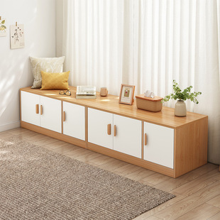 Bay window cabinet locker low cabinet locker balcony floor cabinet storage cabinet window tatami cabinet