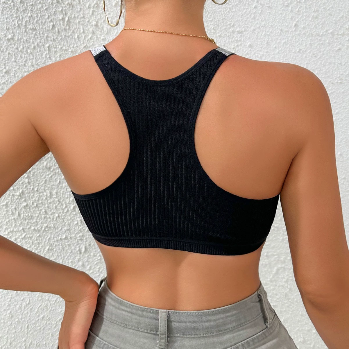 Бюстгальтер топ, футболка, короткое белье, европейский стиль, Amazon, slim fit, (Cross-border trading)