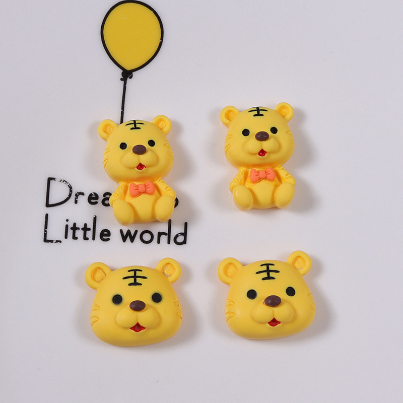 新款现货卡通动物老虎树脂配件 diy手工材料奶油胶滴胶手机壳装饰