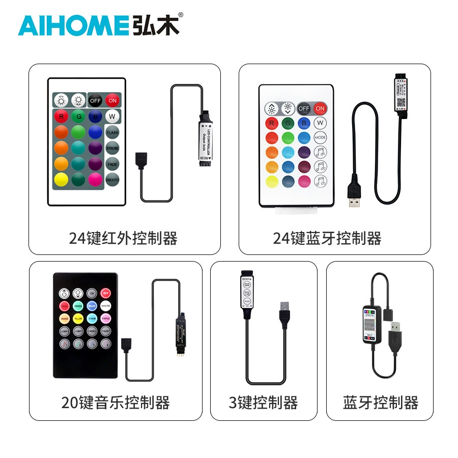 [5V светодиодная лента 5050 RGB водонепроницаемая, USB, 24-клавишный пульт, музыкальная, Bluetooth, фоновая подсветка телевизора]
