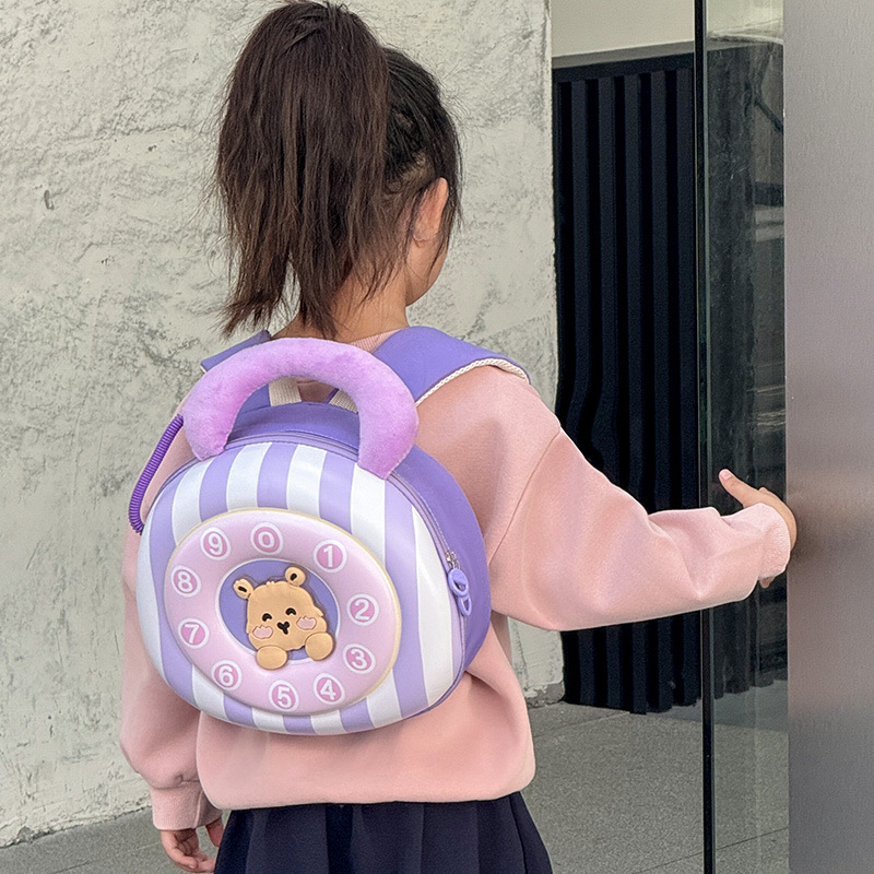Jardín de infantes clase pequeña y media mochila de bebés caricatura lindos osos niñas y niñas mochila portátil de cáscara de huevo mochila infantil
