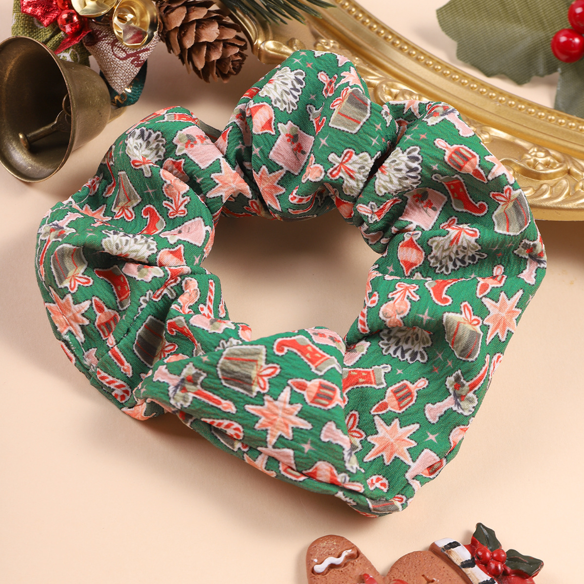 30g Weight Hair Tie Hair Accessories Type 1 Piece Quantity Holiday, Daily Occasion Christmas Festival Halloween Pattern, Christmas Tree Pattern Women's Gender Simple Style Style Christmas Simple Style Women's Halloween Pattern Christmas Tree Hair Tie 7