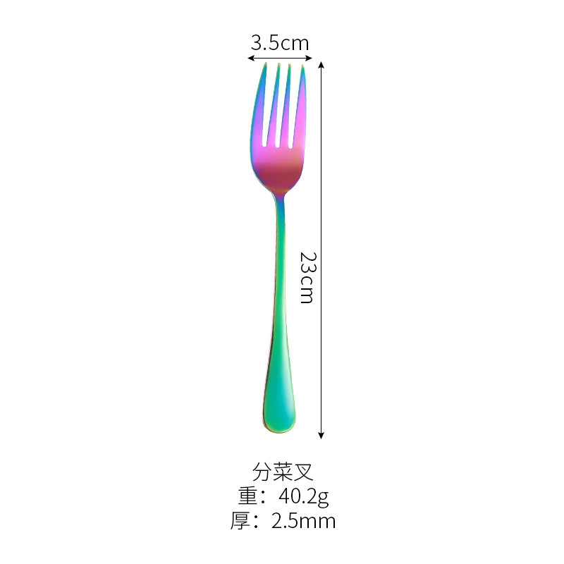 Amazon 1010 stainless steel tableware fantasy colored knife and fork tablet suit