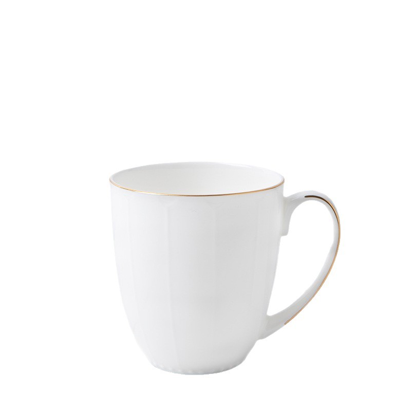 Mayorista de alto valor nominal Phnom Penh en relieve taza de cerámica de agua de oficina doméstica de leche blanca pura taza de porcelana de hueso de café puede fijar logotipo