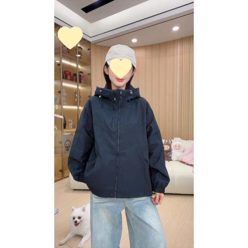 双拉链女款连帽春秋纯色短款休闲拼接防风韩版短外套高级感紫色|undefined