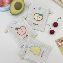 58162 可爱刺绣水果卡包收纳袋化妆品小饰品收纳袋零钱证件整理包