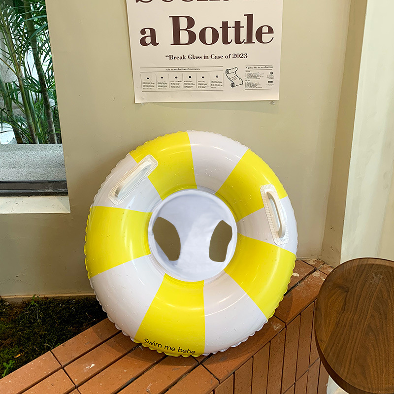 노란색 줄무늬 좌석 반지 두껍게