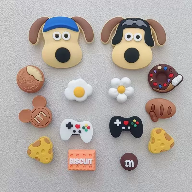 Shoe buckle charms, cartoon dog and novelty decorations, set of decorative shoe buttons (various designs)