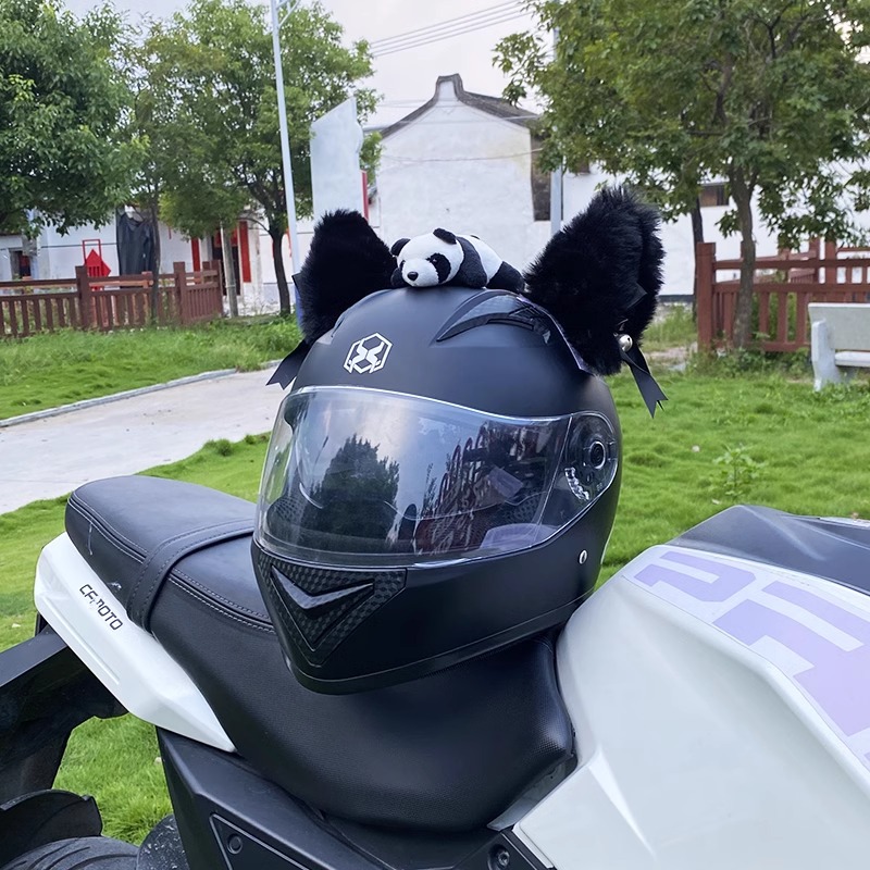 Helmet Decoration Cute Plush Versatile Motorcycle Helmet Ears