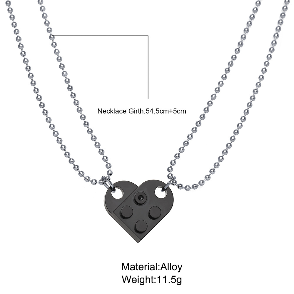 Simple Heart-Shape Double Bead Chain Necklace
