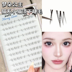 梦朵公主 猫系小猫须透明梗分段下睫毛仿真妈生漫画感嫁接感