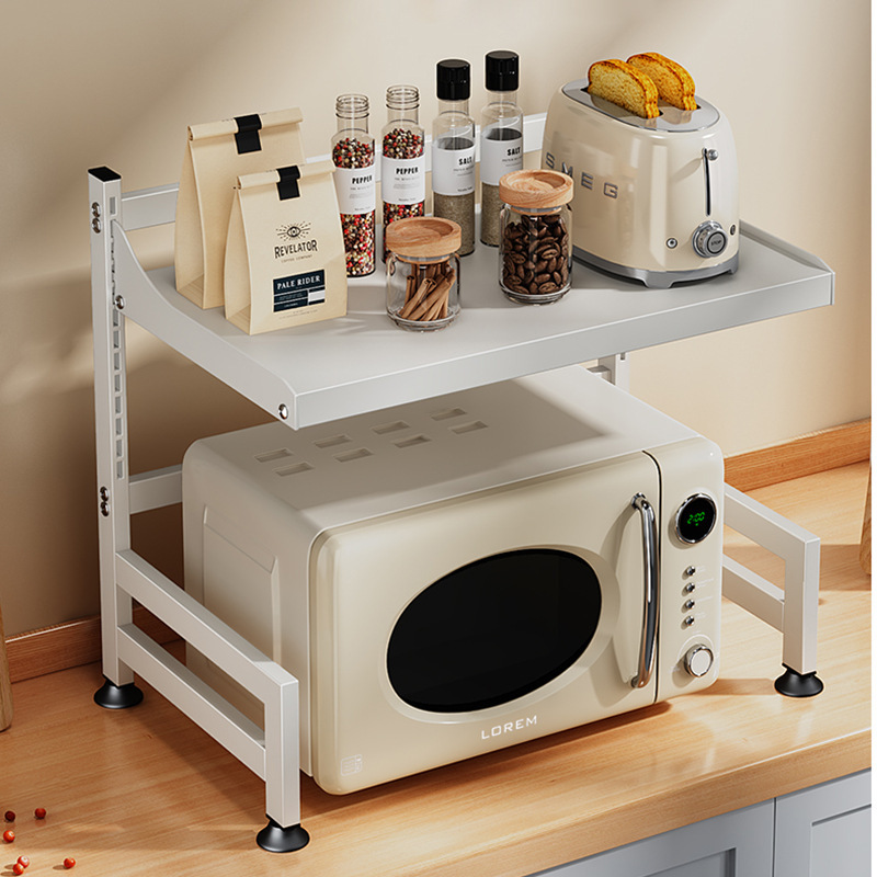 Cocina horno de microondas rack horno rack de almacenamiento de cajón multi-capa de arroz cocina rack multifuncional estante de almacenamiento ajustable