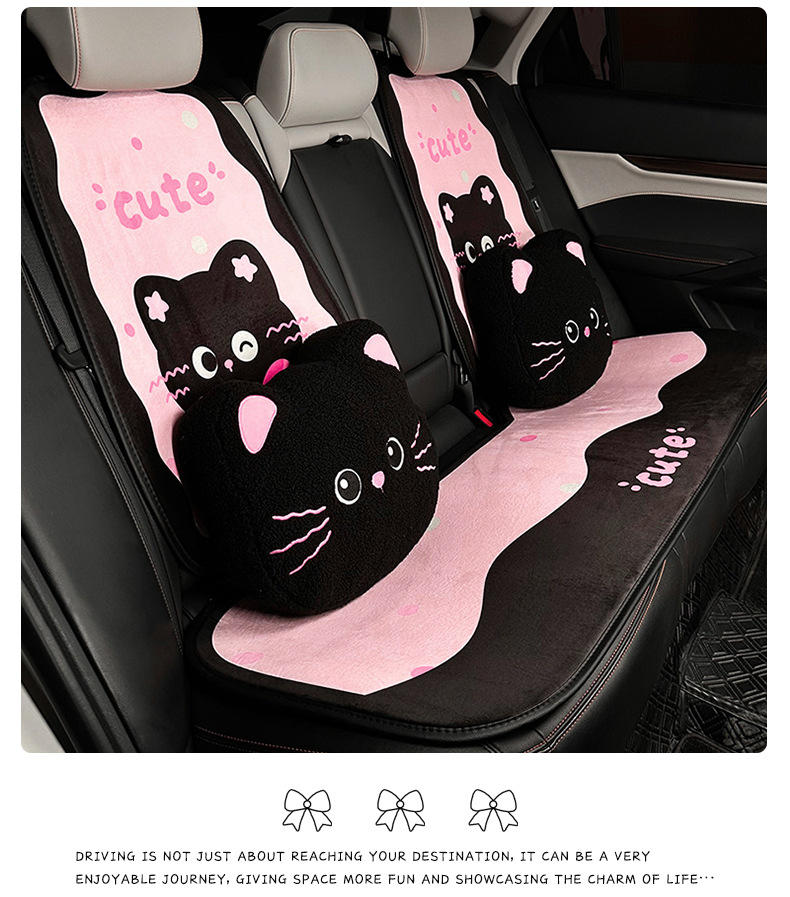 Cartoon Cat Car Cushion Four Seasons Universal Comfortable Non-Slip Car Seat Cute Universal Car Seat Cushion