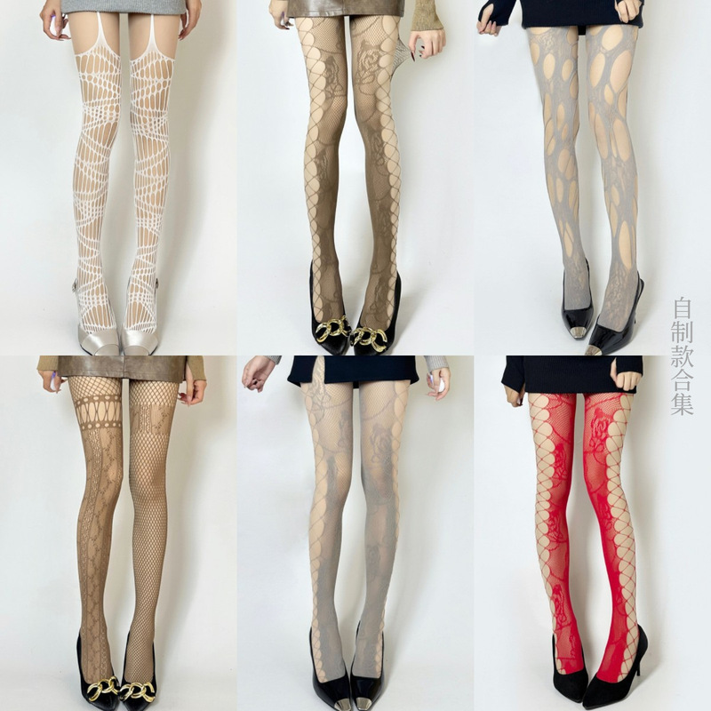 Homemade Maillard Tennis Stockings Women Sexy Black Silk Irregular Hole Pantyhose y2k Dopamine jk Pure Desire Stockings Homemade Maillard Tennis Stockings Women Sexy Black Silk Irregular Hole Pantyhose y2k Dopamine jk Pure Desire Stockings