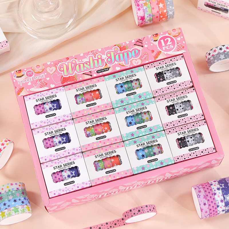 Y cinta de papel 5 envuelto en el viento ins pequeña cinta fresca de la cuenta manual de bricolaje hecha a mano material básico pegatinas decorativas