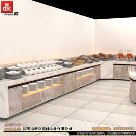 单位食堂大理石移动布菲台设计 自助餐台图片厂家