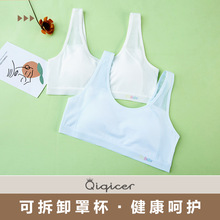 儿童少女内衣初中学生发育期女孩小背心透气纯棉a类女童运动文胸