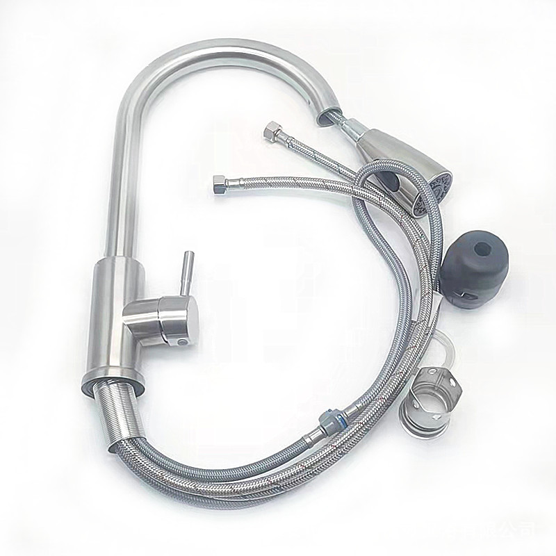 Transfronterizo de acero inoxidable 304 fregadero de la cocina extraíble en caliente y en frío fregadero giratorio fregadero retráctil grifo mixto