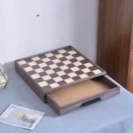 创意黑白棋牌格收纳盒桌面收纳盒抽屉收纳盒珠宝首饰实木收纳盒