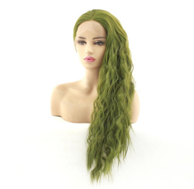 Nuevo maíz de encaje frontal pelucón ondulado pelucón fibra química al por mayor LW0048