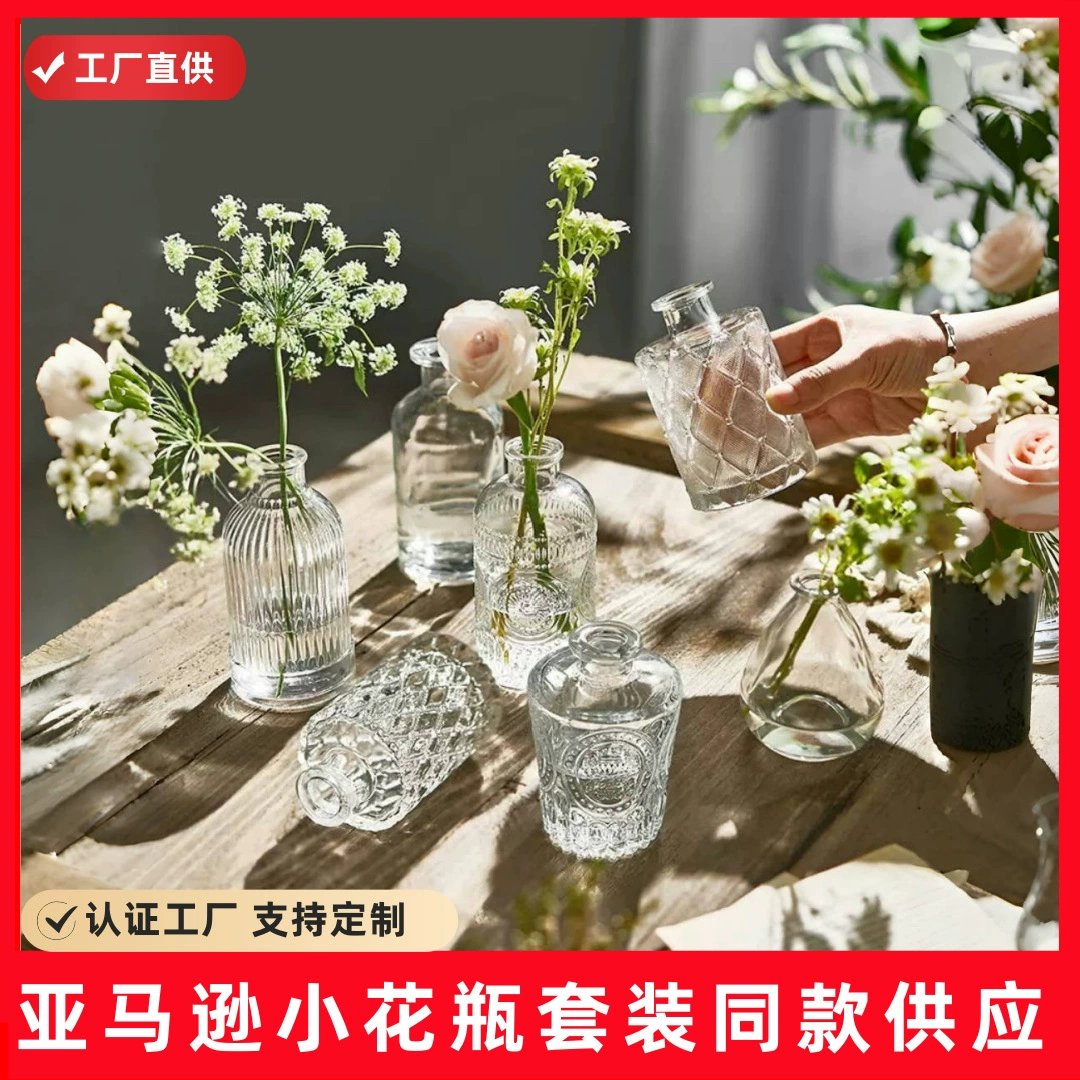 Оптовая продажа: прозрачная ваза в китайском стиле, винтажная мини-ваза в стиле ваби-саби, декоративное украшение, имитация керамики из Цзиндэчжэня