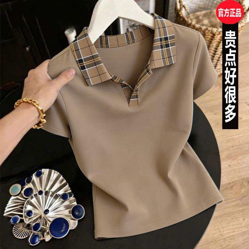 Lapel Polo Shirt Pure Cotton Short-Sleeved T-Shirt for Women Summer New Fashion Casual Middle-Aged and Elderly Mother's Wear T-Shirt Top