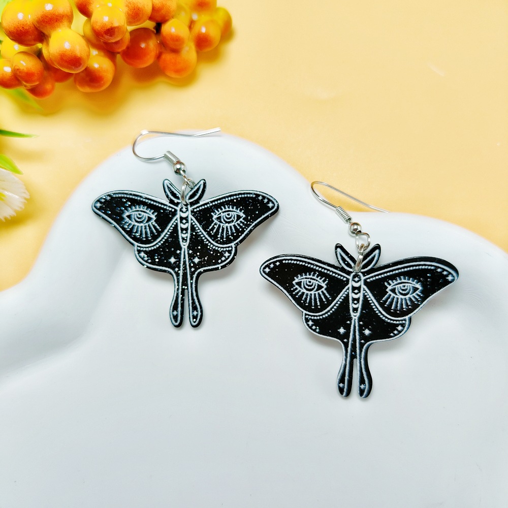 8g Weight 304 Stainless Steel Ear Needle Material Drop Earrings Classification 1 Pair Quantity Holiday, Daily Occasion Acrylic Material Halloween Festival Geometric, Pumpkin, Butterfly Pattern Women's Gender Casual, Simple Style Style 1 Pair Casual Simple Style Geometric Pumpkin Butterfly Arylic Drop Earrings 11