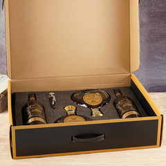 沐霖廠家批發代發乾紅葡萄酒XO白蘭地四支禮盒裝紅酒洋酒組合套裝