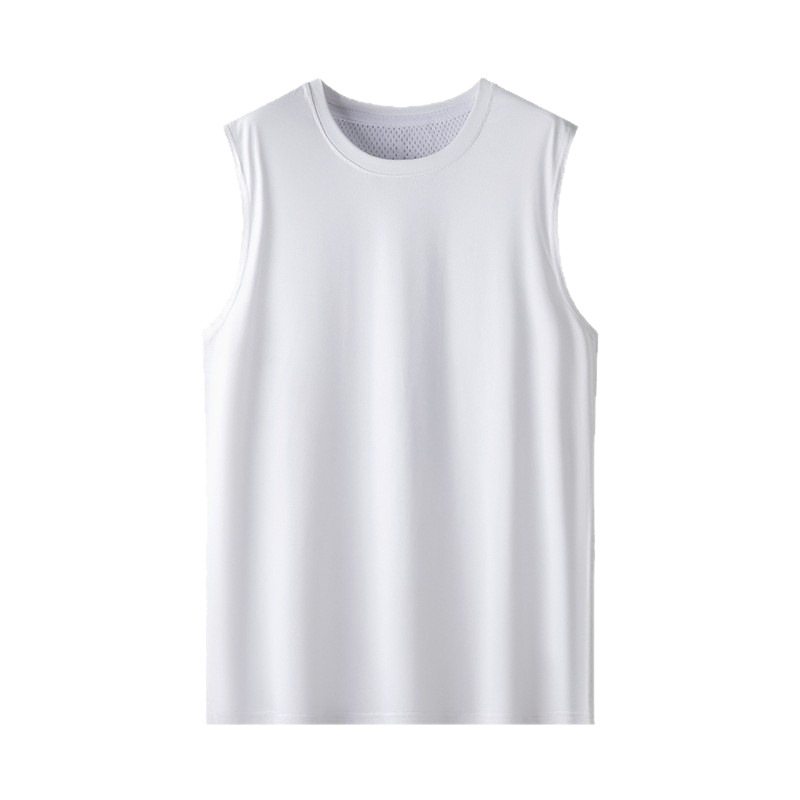 Verano chaleco de secado rápido de seda de hielo camiseta hombre nuevo correr al aire libre ejercicios deportivos fuera de la camiseta de hombro sin mangas
