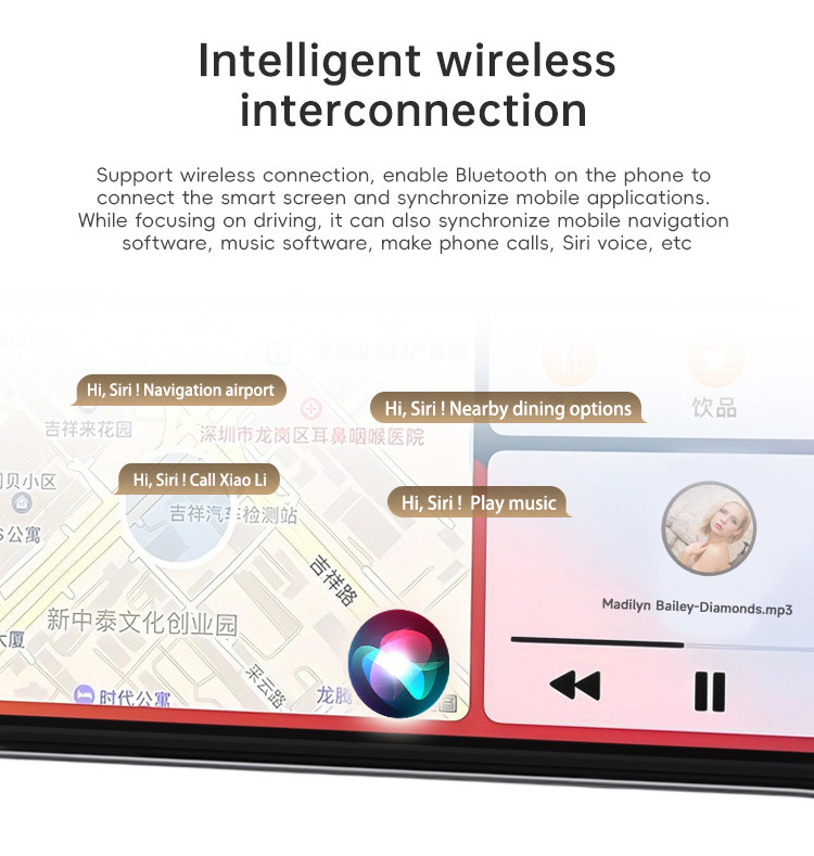 Wifi Car-Mounted Carplay Connected Central Control Screen 11.26inch Hd 4K Large Screen Car Navigation Google Maps