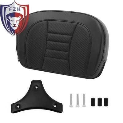 Motorcycle accessories suitable for Harley large gliding modified black back cushion backpack back pillow (Motorcycle cushion) - black-line-black-bracket